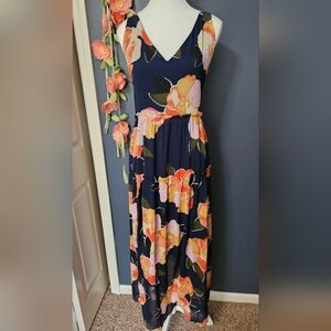 Maurices Floral Georgette Maxi Sundress Plus Size 3X